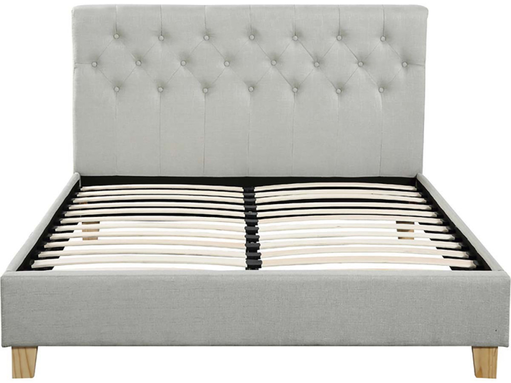 Tweepersoonsbed bed bedframe "Emmy" - 140 x 190 cm - Beige - lichtbruin