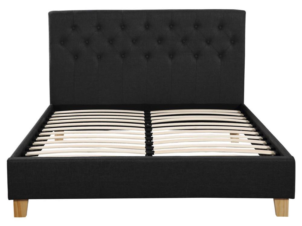 Tweepersoonsbed bed bedframe "Emmy" - 160 x 200 cm - Grijs Donkergrijs