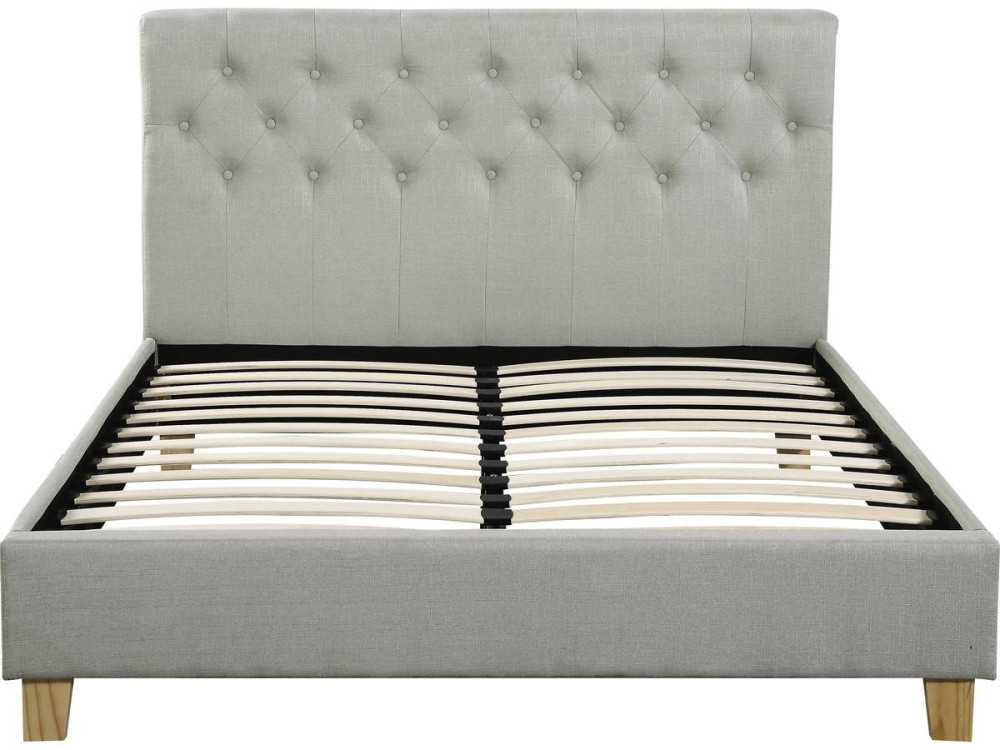 Tweepersoonsbed bed bedframe "Emmy" - 160 x 200 cm - Beige - lichtbruin