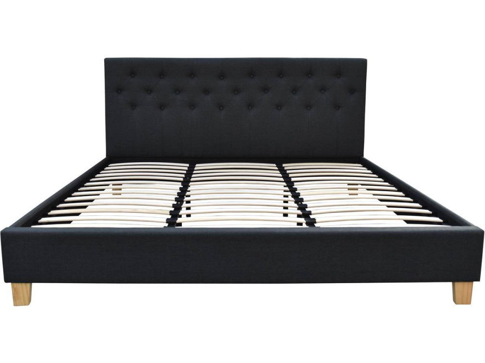Tweepersoonsbed bed bedframe "Emmy" - 180 x 200 cm - Grijs Donkergrijs