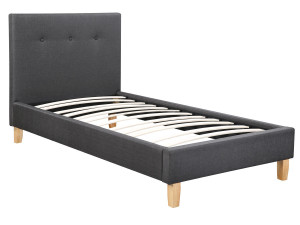 Eenpersoonsbed bed bedframe "Elise" - 90 x 190 cm - Grijs Donkergrijs