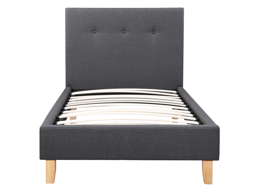 Eenpersoonsbed bed bedframe "Elise" - 90 x 190 cm - Grijs Donkergrijs