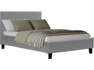 Eenpersoonsbed frame bed "Lina" - 90 x 190 cm - Grijs lichtgrijs