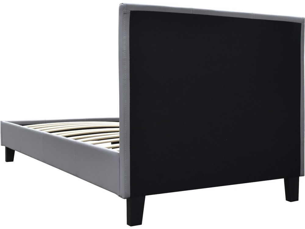 Eenpersoonsbed frame bed "Lina" - 90 x 190 cm - Grijs lichtgrijs