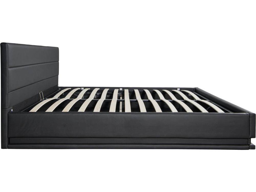 Tweepersoonsbed bed met led verlichting "Anastasia" - 140 x 190 cm - Zwart