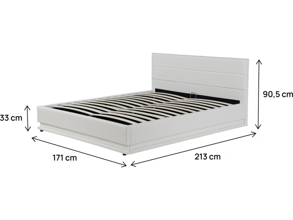 Tweepersoonsbed bed met led verlichting "Anastasia" - 160 x 200 cm - Wit