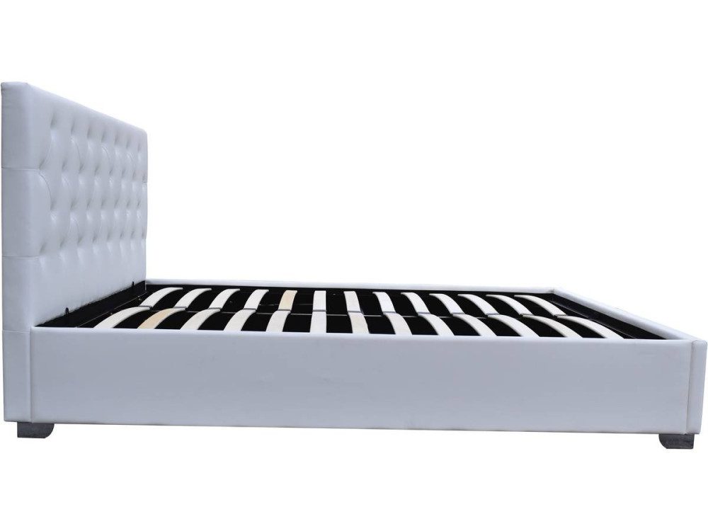 Tweepersoonsbed met opbergruimte "Tino" - 160 × 200 cm - Wit