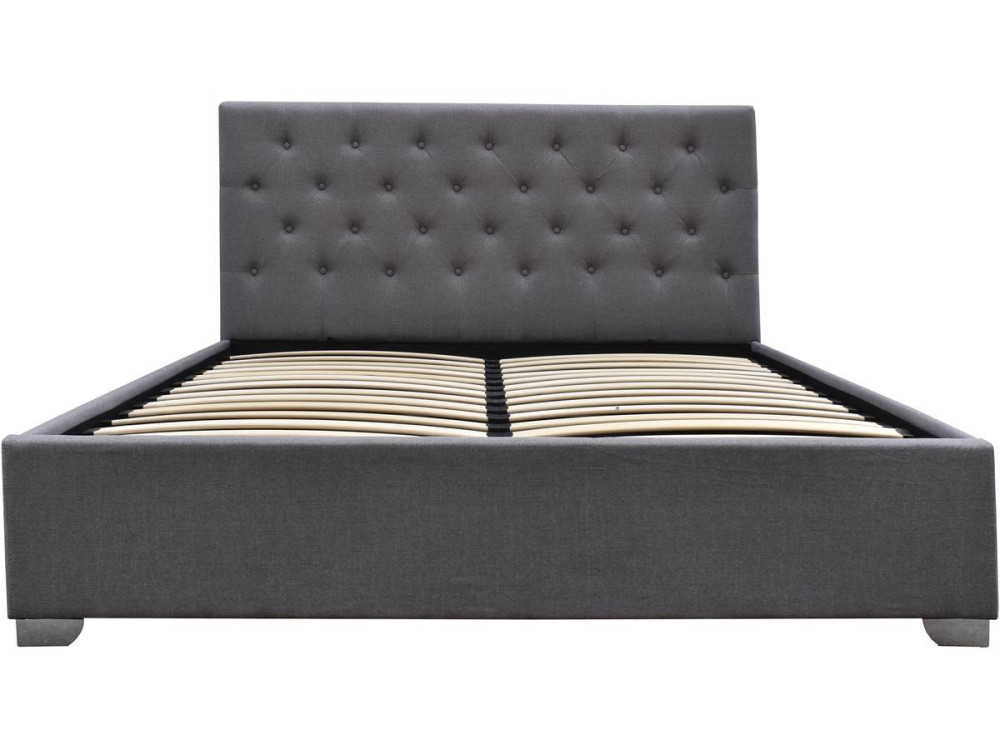 Tweepersoonsbed met opbergruimte "Tino" - 140 × 190 cm - Grijs