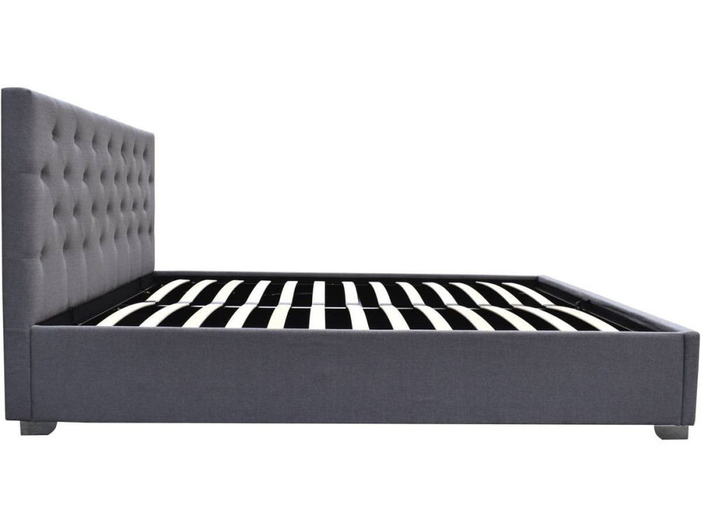 Tweepersoonsbed met opbergruimte "Tino" - 140 × 190 cm - Grijs
