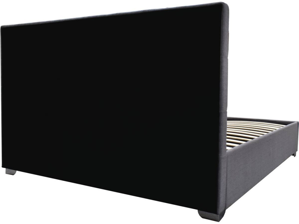 Tweepersoonsbed met opbergruimte "Tino" - 140 × 190 cm - Grijs