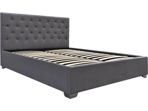 Tweepersoonsbed met opbergruimte "Tino" - 160 × 200 cm - Grijs