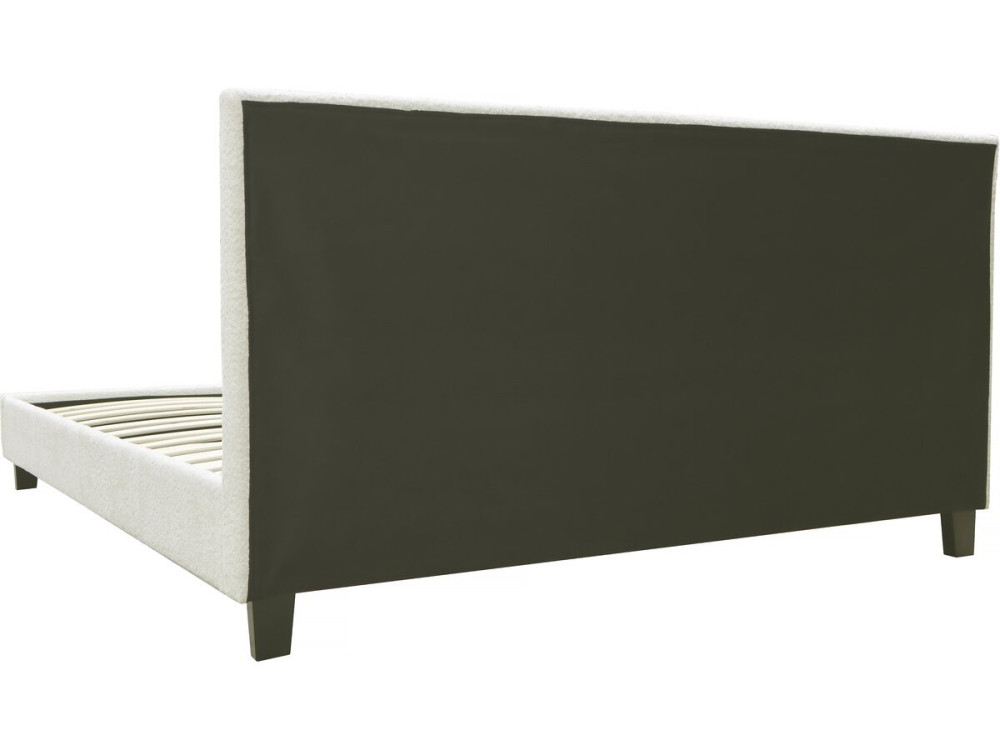 Tweepersoonsbed bed bouclé stof "Julia" 140 x 190 cm - Crème