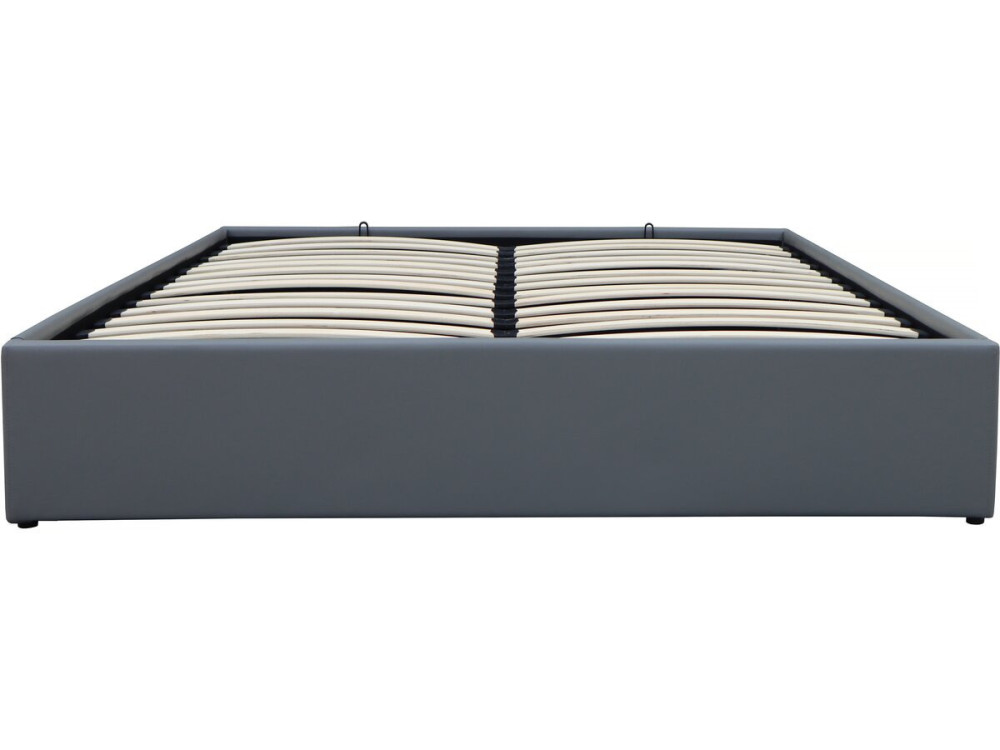 Tweepersoonsbed met opbergruimte bed pvc "Ava" - 140 x 190 cm - Grijs
