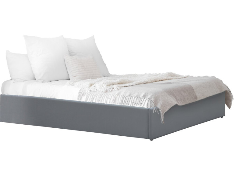 Eenpersoonsbed met opbergruimte bed pvc "Ava" - 90 x 190 cm - Grijs