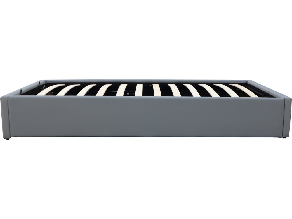 Eenpersoonsbed met opbergruimte bed pvc "Ava" - 90 x 190 cm - Grijs