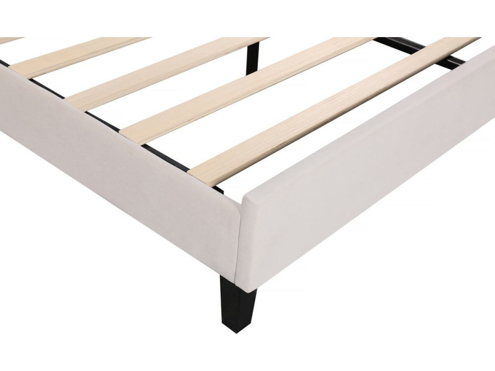Tweepersoonsbed velours fluweel schelp design "Manon" - Beige - lichtbruin - 140 x 190 cm