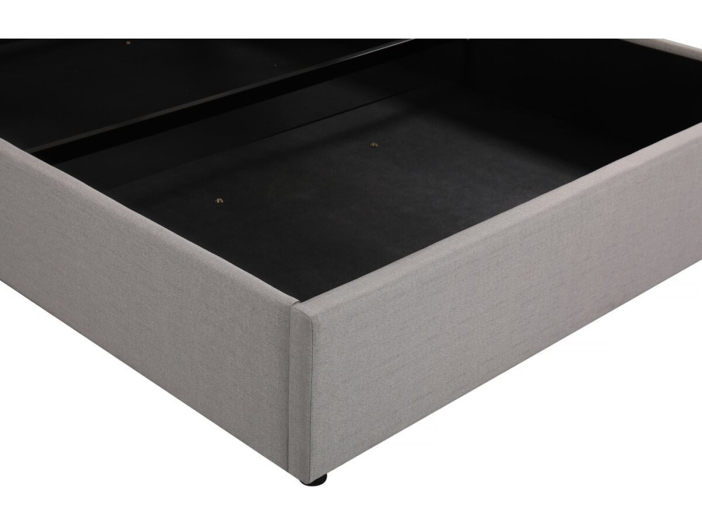 Tweepersoonsbed bed met opbergruimte hoofdbord "Megeve" 140 x 200 cm - Grijs