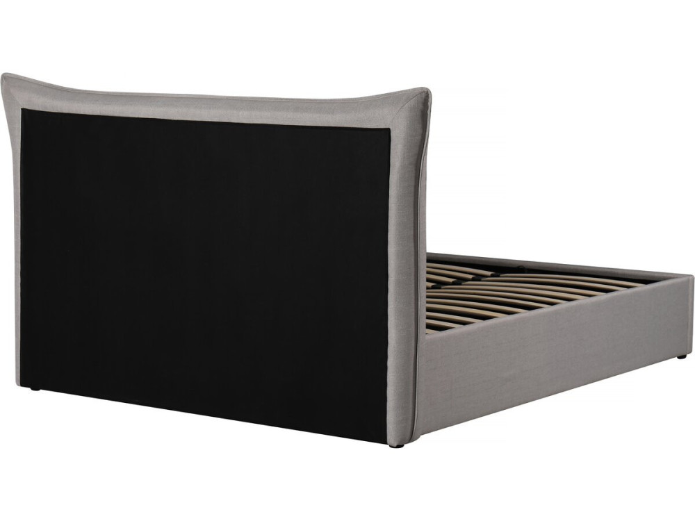 Tweepersoonsbed bed met opbergruimte hoofdbord "Megeve" 140 x 200 cm - Grijs