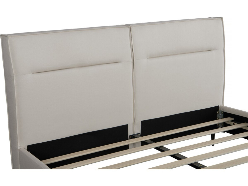 Tweepersoonsbed bed met hoofdbord stof design "Moritz" - 160 x 200 cm - Beige - lichtbruin
