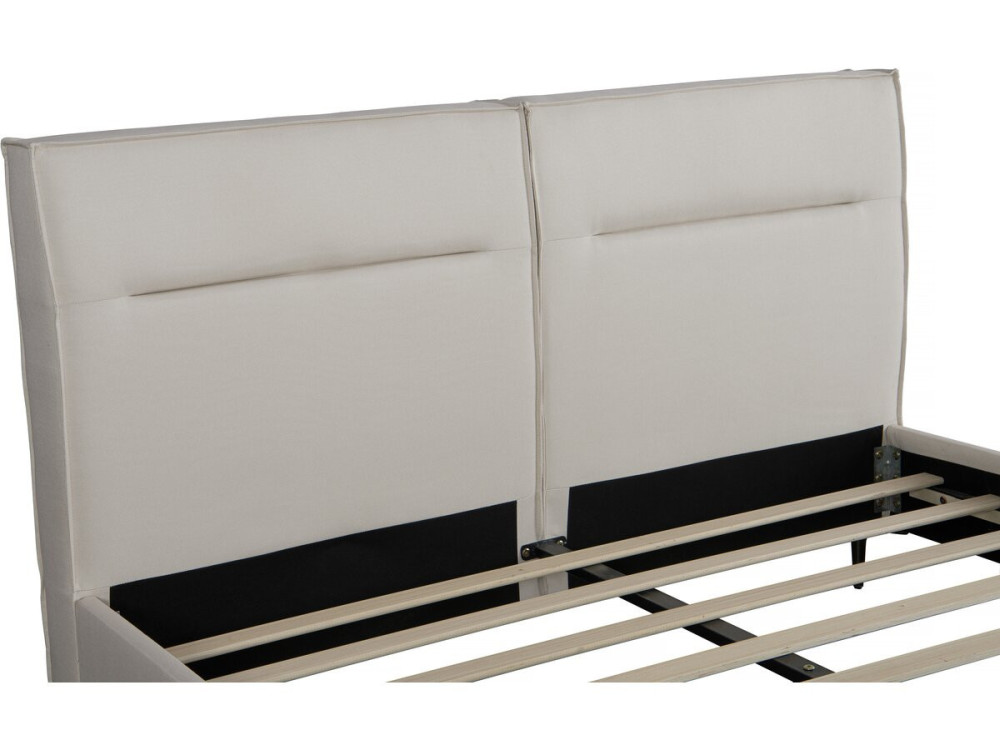 Tweepersoonsbed bed met hoofdbord stof design "Moritz" - 180 x 200 cm - Beige - lichtbruin