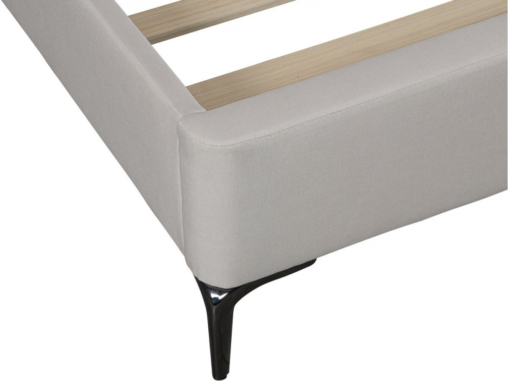Tweepersoonsbed bed met hoofdbord stof design "Moritz" - 180 x 200 cm - Beige - lichtbruin