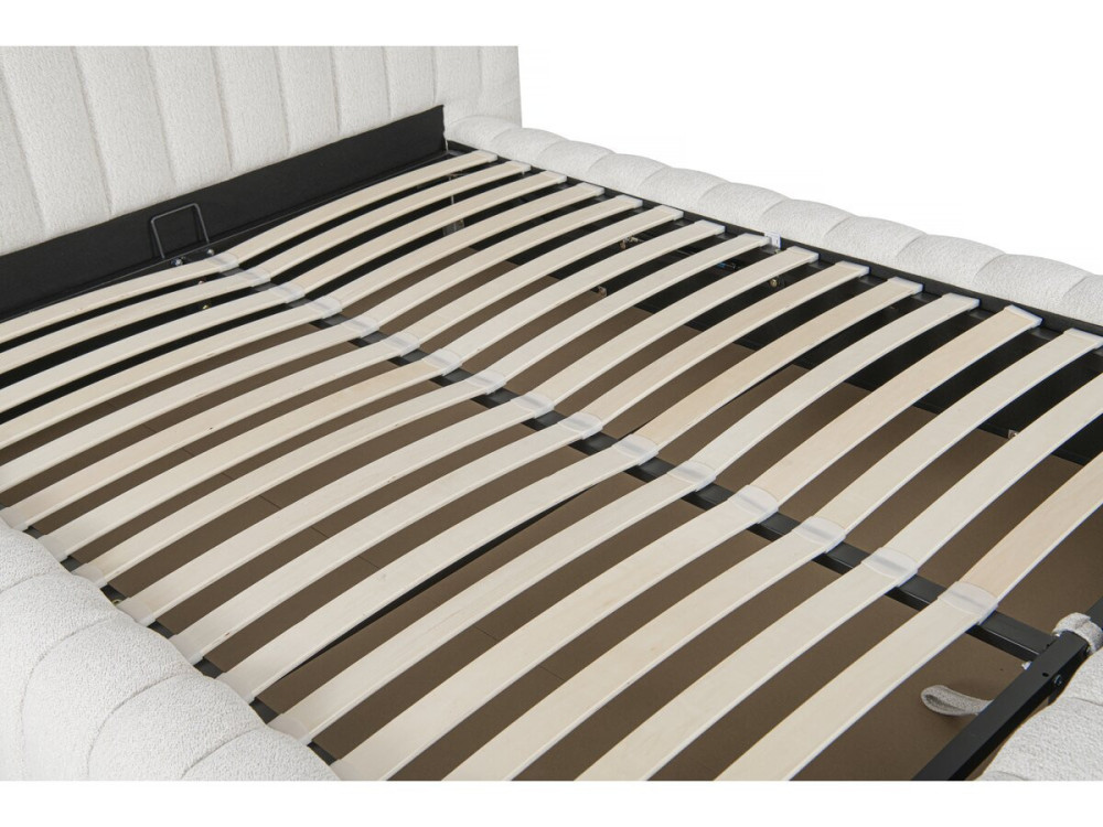 "Tignes" stoffen tweepersoonsbed met opbergruimte - 140 x 190 cm - Beige