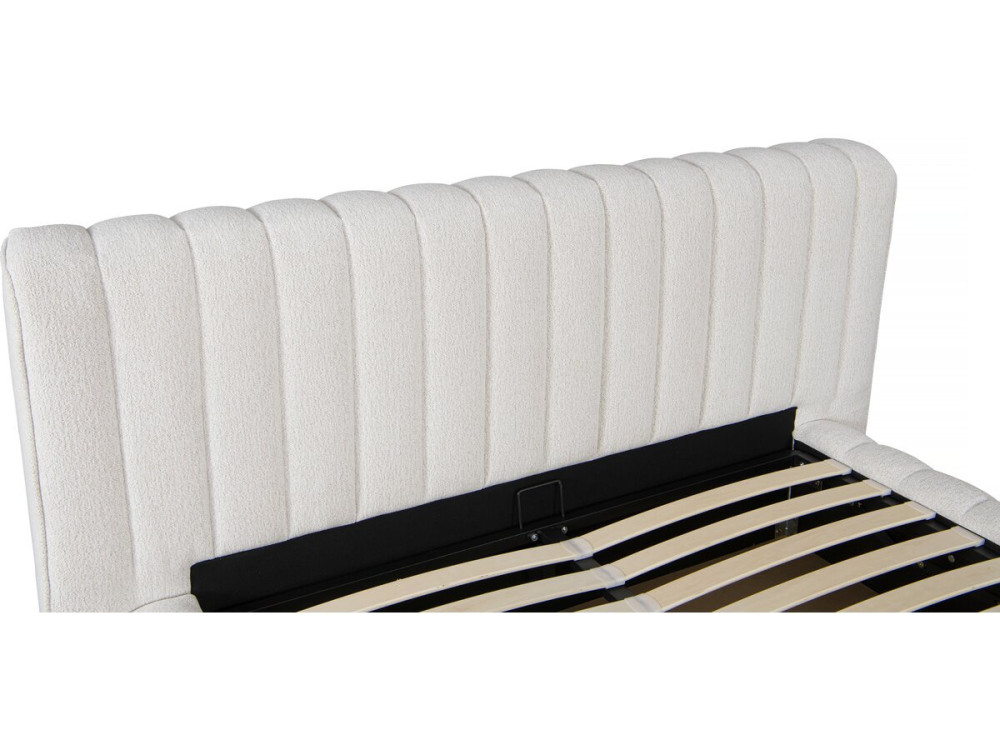 "Tignes" stoffen tweepersoonsbed met opbergruimte - 140 x 190 cm - Beige