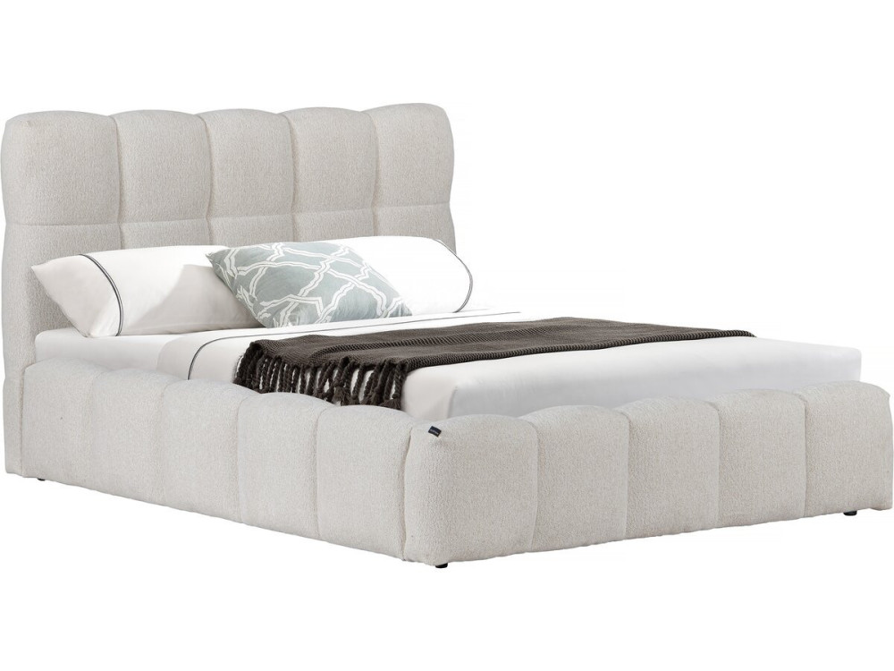 "Davos" stoffen tweepersoonsbed met opbergruimte - 140 x 190 cm - Beige
