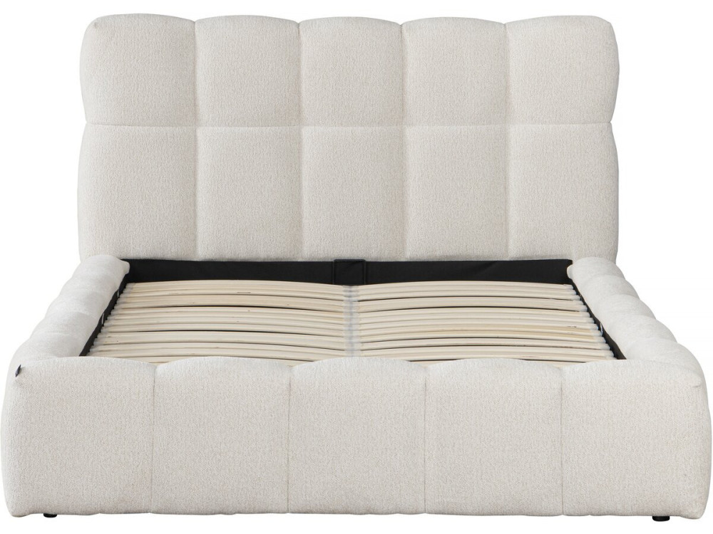 "Davos" stoffen tweepersoonsbed met opbergruimte - 140 x 190 cm - Beige
