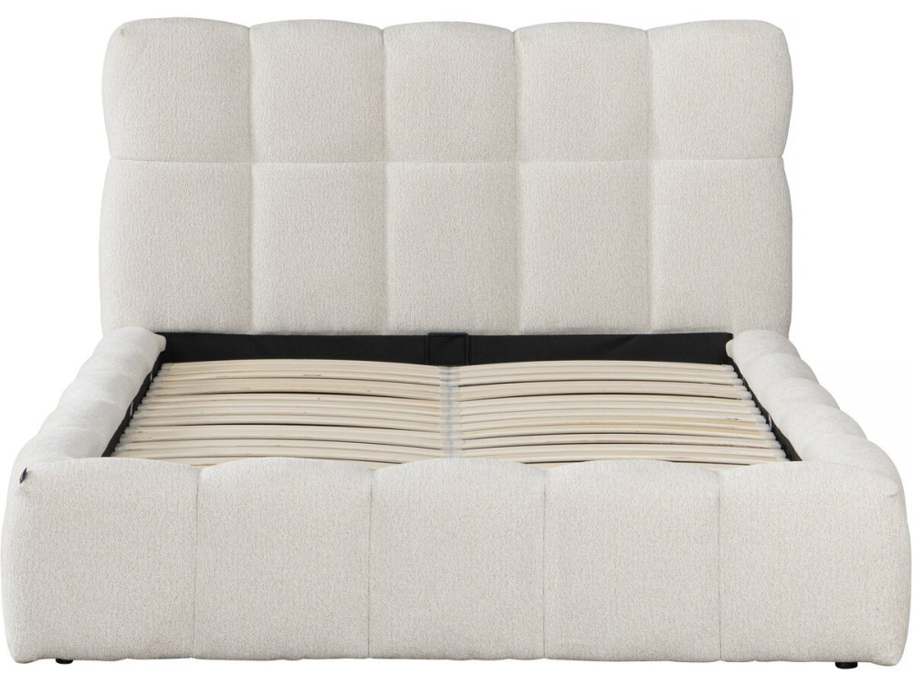 "Davos" stoffen tweepersoonsbed met opbergruimte - 160 x 200 cm - Beige