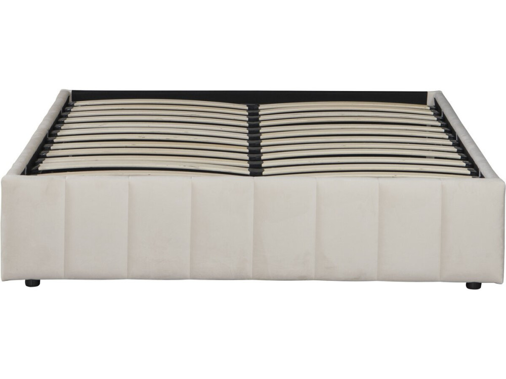 Meribel" fluwelen tweepersoonsbed met boxspring - Beige - 160 x 200 cm
