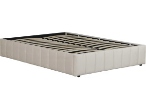 Meribel" fluwelen tweepersoonsbed met box - Beige - 140 x 190 cm