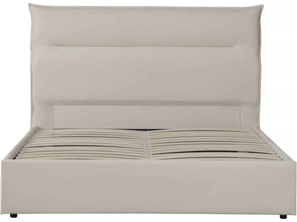 Fluwelen bed "Isola" met opbergbox - 160 x 200 cm - Beige