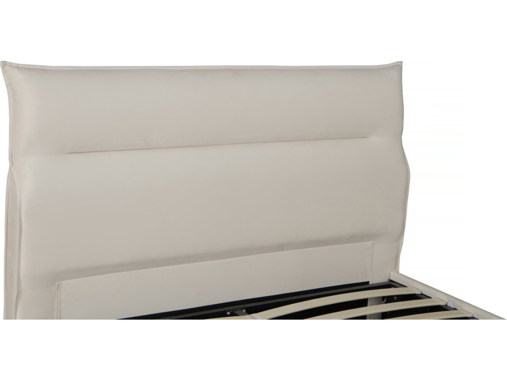 Fluwelen bed "Isola" met opbergbox - 160 x 200 cm - Beige
