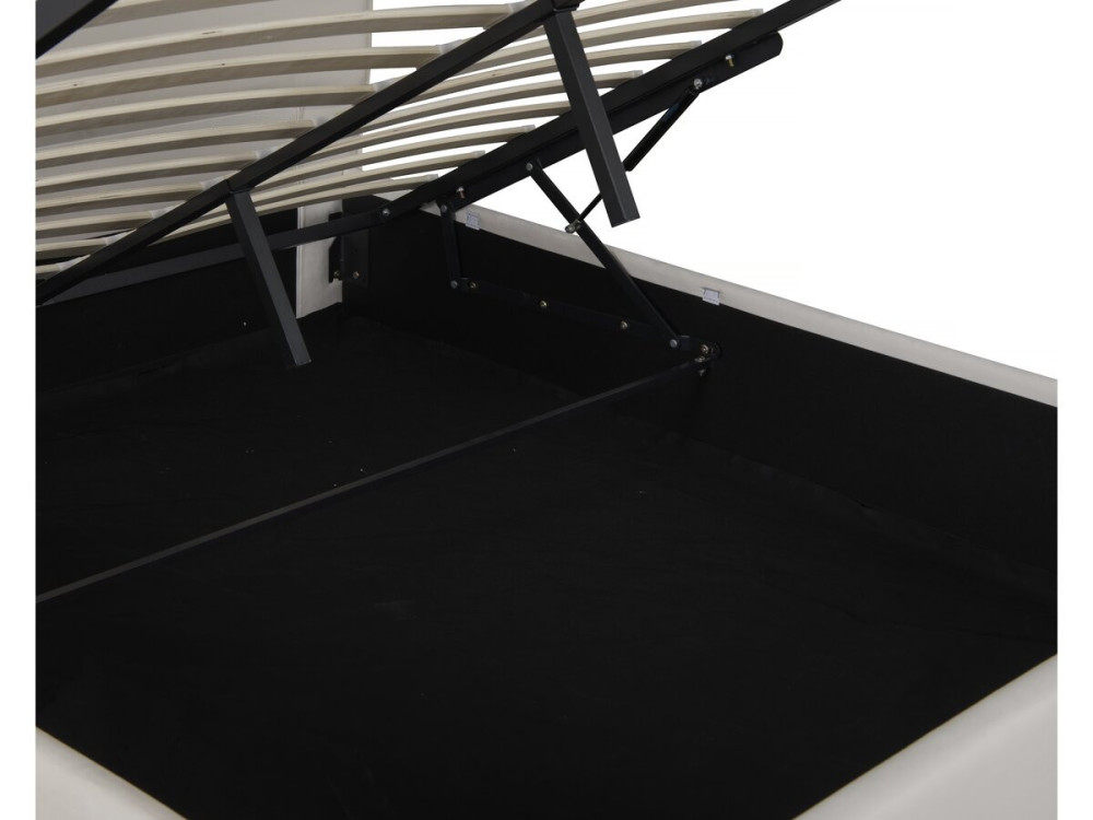 Fluwelen bed "Isola" met opbergbox - 160 x 200 cm - Beige
