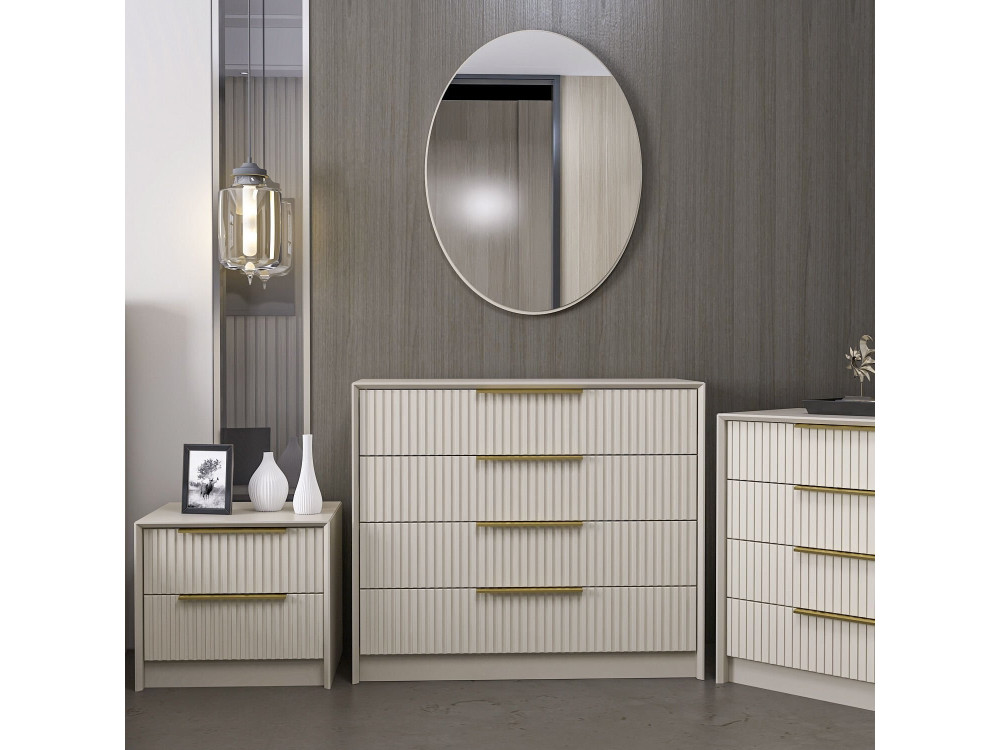Houten ladekast "Kale" - 100 x 45 x 85 cm - Beige