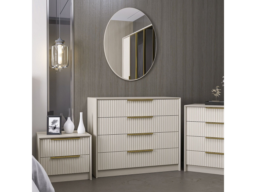Houten ladekast "Kale" - 100 x 45 x 85 cm - Beige