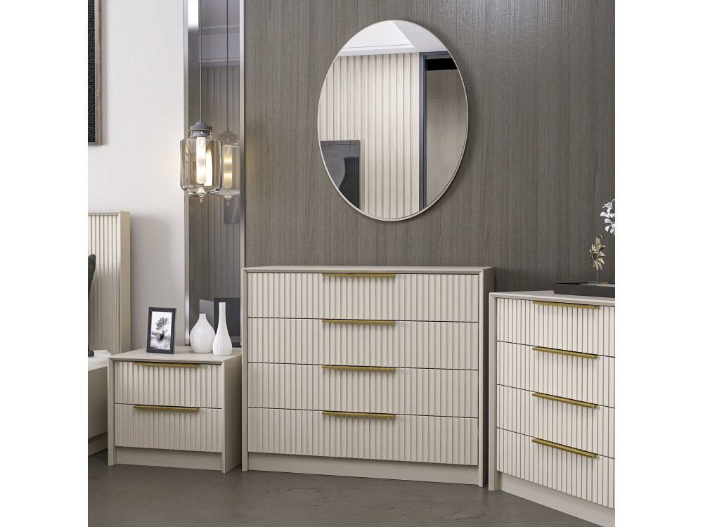 Houten ladekast "Kale" - 100 x 45 x 85 cm - Beige