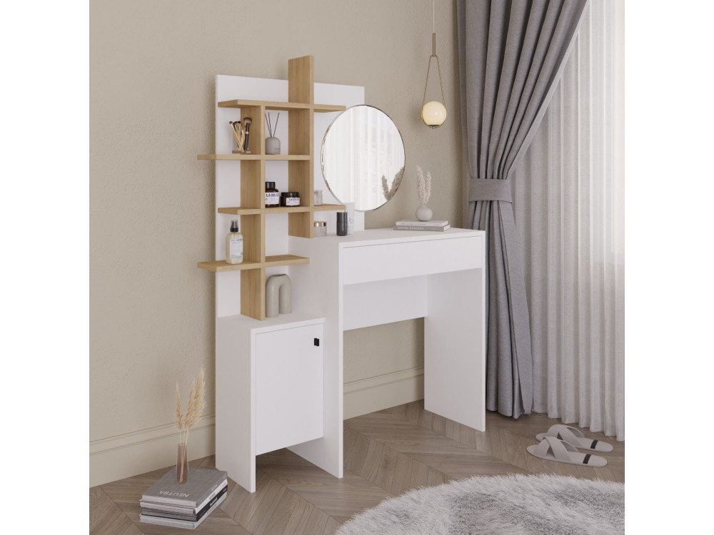Houten make-up tafel "Mup" 105 x 35 x 151 cm - Wit