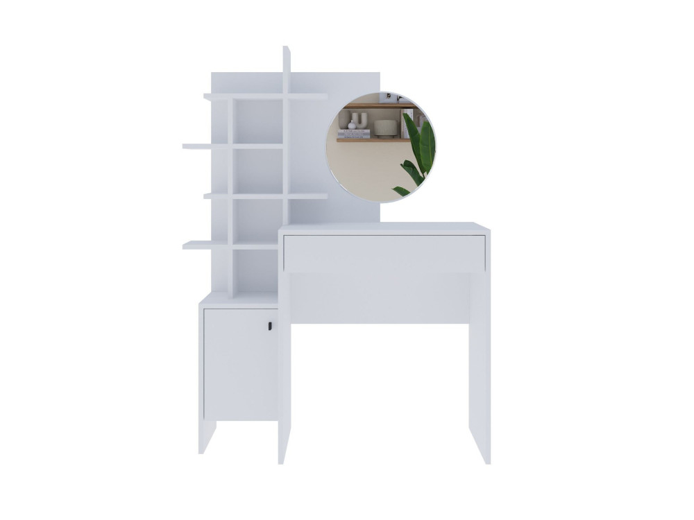 Houten make-up tafel "Mup" 105 x 35 x 151 cm - Wit