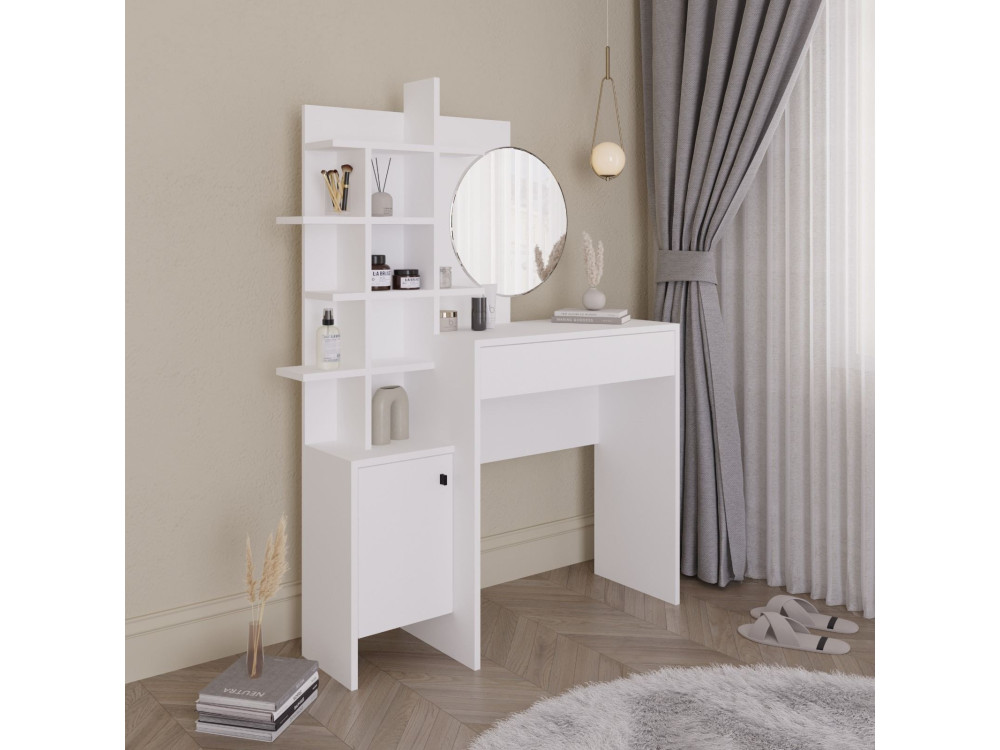 Houten make-up tafel "Mup" 105 x 35 x 151 cm - Wit