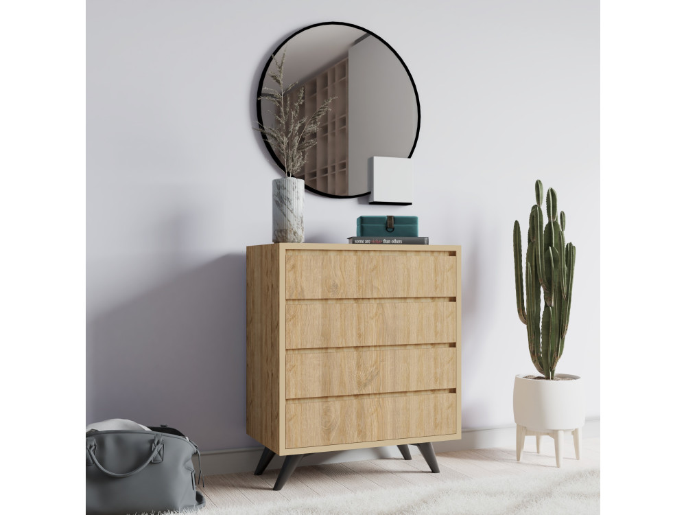 Houten ladekast "Suvera" - 70 x 40 x 86 cm - Lichtbruin