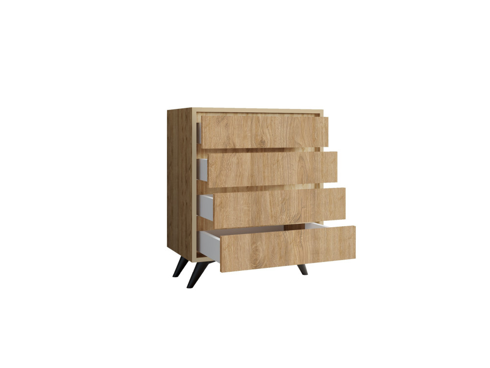 Houten ladekast "Suvera" - 70 x 40 x 86 cm - Lichtbruin