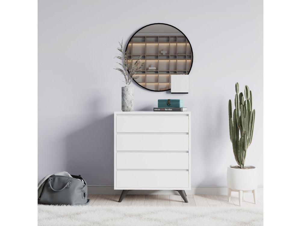 Houten ladekast "Suvera" - 70 x 40 x 86 cm - Wit