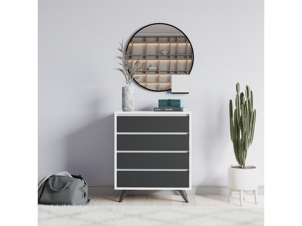 Houten ladekast "Suvera" - 70 x 40 x 86 cm - Wit
