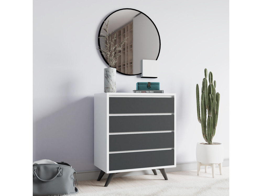 Houten ladekast "Suvera" - 70 x 40 x 86 cm - Wit
