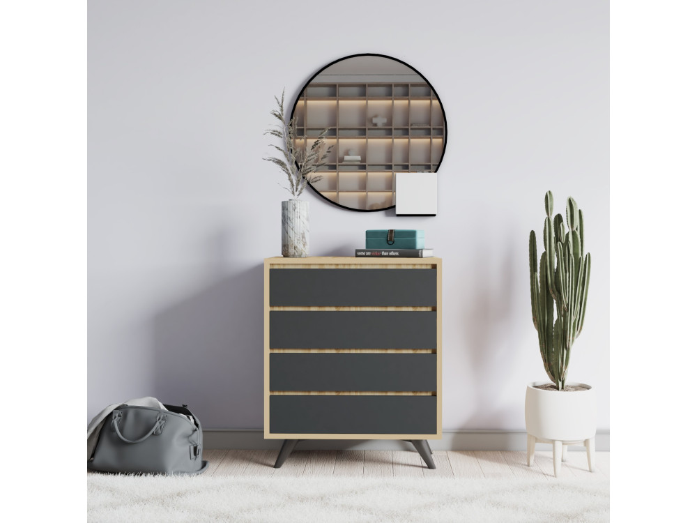 Houten ladekast "Suvera" - 70 x 40 x 86 cm - Bruin