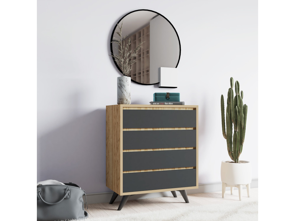 Houten ladekast "Suvera" - 70 x 40 x 86 cm - Bruin