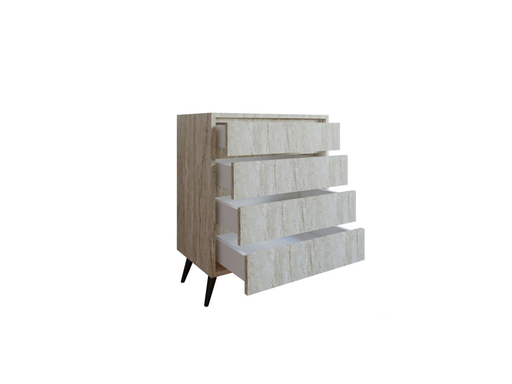Houten ladekast "Suvera" - 70 x 40 x 86 cm - Travertin