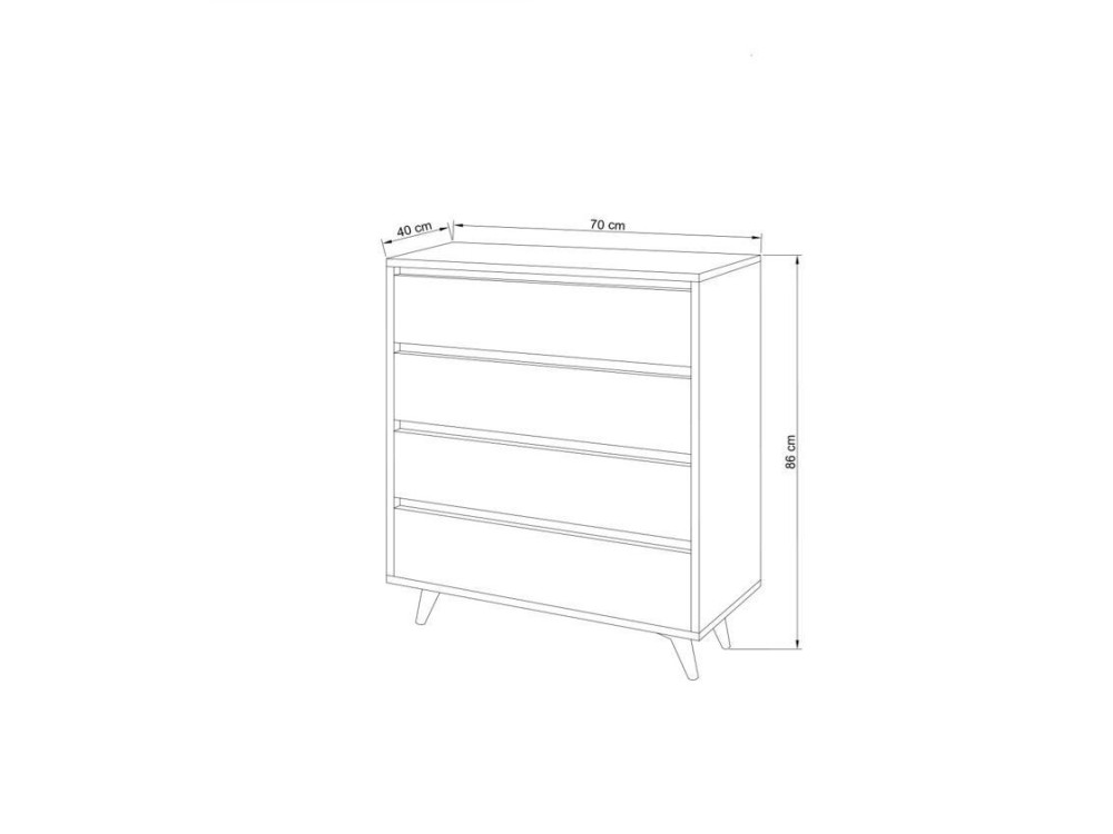 Houten ladekast "Suvera" - 70 x 40 x 86 cm - Travertin